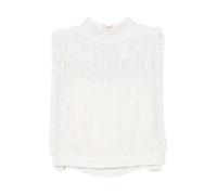 Fabiana Filippi - Top con frange e scollo all'americana - - Tops - Donna - Bianco - M