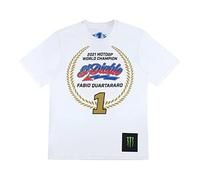 FABIO QUARTARARO T-Shirt El Diablo 20 Champion du Monde MotoGP Ufficiale, bianco, S