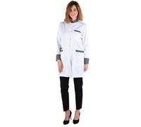 Fabiola Amor, Vestaglia bianca Laboratorio Donna, Camice Medico, Vestaglia Sanitaria Collo Mao, Uniforme e Abbigliamento da Lavoro Professionale, Made in Spagna, grigio, XL