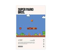 FABIVA Poster su tela con videogioco di Super Mario Bros. (1985), decorazione per camera da letto, sport, ufficio, stanza, regalo, senza cornice, 20 x 30 cm
