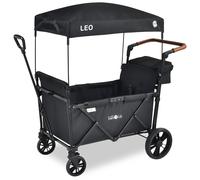 FableKids carretto LEO X2Lite con tetto pieghevole carrello di trasporto nero