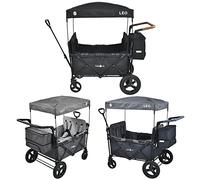 FableKids Follower Passeggino Leo X4Plus con tetto | Caricabile fino a 20 kg per seduta | Imbracatura a 5 punti 4X | Ruote offroad a 360° | Freno a pedale | Oxford 600D| Maglie di ventilazione | Nero