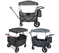 FableKids Follower Passeggino Leo X4Plus con tetto | Caricabile fino a 20kg per seduta | Imbracatura a 5 punti 4X | Ruote offroad a 360° | Freno a pedale | Oxford 600D| Maglie di ventilazione | grigio