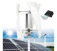 Fablestoryem 14000W Kit Generatore di Turbine Eoliche Verticali da Giardino, Piccola Turbina Eolica Verticale CA Trifase, con Controller Mppt, per Apparecchiature Energetiche Industriali,White-220V