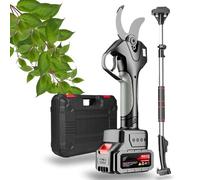 Fablestoryem Cesoie elettriche da potatura da 50MM, Forbici elettriche Portatili sicure Cesoie da potatura a Batteria con Asta telescopica da 1,3 a 2,1 m, per siepe, cespuglio, frutteto,2Battery