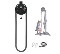 Fablestoryem Endless Rope Trainer, Gym Rope Climbing Machine, Portable Cable Pulley System, Hanging Home Gym Equipment for Grip, Arms, Back, Body Coordination Exercises, Adjustable Resistance Black