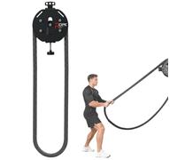 Fablestoryem Endless Rope Trainer, Portable Cable Pulley System, Pulley Cable Machine System with Adjustable Resistance, Home Gym Equipment, for Grip, Arms, Back, Body Coordination Exercises Black