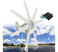 Fablestoryem Kit Generatore Eolico 14000W 12V/24V/48V/110V/220V con 8 Pale, con Controller MPPT, Generatore Eolico per Marina, Camper, Casa, Generatore Eolico per System Eolico Solare Ibrido,48V