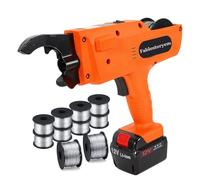 Fablestoryem Legatrice Automatica Portatile per Tondo per Cemento Armato, 1500mAh/13200mAh, Strumento per Legare Barre d'Acciaio Ricaricabili, 8-34mm/30-60mm Opzionale, con 2 Batterie,30-60MM