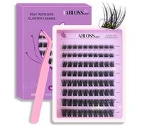 Fablosslashes Ciglia autoadesive a pressione, 80 pezzi, pre-incollate, riutilizzabili, naturali, autoadesive, senza colla, senza rimozione, kit fai da te con pinzette, 10-16 mm