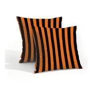 Fabpuro Copricuscino impermeabile a strisce per Halloween, 40 x 40 cm | Set di 2 federe decorative per mobili da esterno, patio, giardino, tenda, divano
