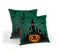 Fabpuro Copricuscino impermeabile per esterni, motivo castello stregato di | Set di 2 federe decorative per mobili da esterno, patio, giardino, tenda, divano