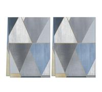 Fabpuro Strofinacci da cucina 45 x 72 cm, morbidi e assorbenti, in microfibra, ad asciugatura rapida, per bagno, decorazione della casa, arte geometrica astratta moderna, confezione da 2
