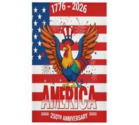 Fabpuro Strofinacci da cucina 45 x 72 cm, morbidi e assorbenti, in microfibra, ad asciugatura rapida, per bagno, decorazione per la casa, 250° anniversario gallo bandiera degli Stati Uniti, confezione