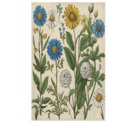 Fabpuro Strofinacci da cucina 45 x 72 cm, morbidi e assorbenti, in microfibra, ad asciugatura rapida, per bagno, decorazione per la casa, fiori selvatici vintage, piante erbacee, confezione da 1