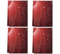 Fabpuro Strofinacci da cucina 45 x 72 cm, morbidi e assorbenti, in microfibra, ad asciugatura rapida, per bagno, decorazione per la casa, San Valentino, cuori rossi lucidi con linee vorticose