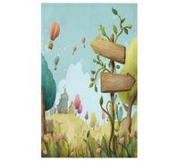 Fabpuro Strofinacci da cucina 45 x 72 cm, morbidi e assorbenti, in microfibra, ad asciugatura rapida, per bagno, decorazione per la casa, fantasia, fiaba, castello di campo, confezione da 1