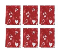 Fabpuro Strofinacci da cucina 45 x 72 cm, morbidi e assorbenti, in microfibra, ad asciugatura rapida, per bagno, decorazione per la casa, San Valentino, cuore innamorato floreale su rosso, confezione