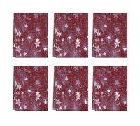 Fabpuro Strofinacci da cucina 45 x 72 cm, morbidi e assorbenti, in microfibra, ad asciugatura rapida, per bagno, decorazione della casa, stelle glitterate su rosso, confezione da 6