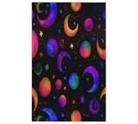 Fabpuro Strofinacci da cucina 45 x 72 cm, morbidi e assorbenti, in microfibra, ad asciugatura rapida, per bagno, decorazione per la casa, motivo: lune, stelle, notte stellata, confezione da 6