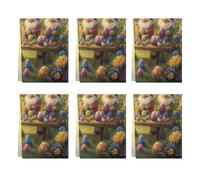 Fabpuro Strofinacci da cucina 45 x 72 cm, morbidi e assorbenti, in microfibra, ad asciugatura rapida, per bagno, decorazione per la casa, pasqua, tramonto, fiaba, gnomi e farfalle, confezione da 6