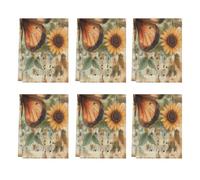 Fabpuro Strofinacci da cucina 45 x 72 cm, morbidi e assorbenti, in microfibra, ad asciugatura rapida, per bagno, decorazione per la casa, motivo: farfalle su fogli di musica shabby chic, confezione da