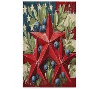 Fabpuro Strofinacci da cucina 45 x 72 cm, morbidi e assorbenti, in microfibra, ad asciugatura rapida, per bagno, decorazione per la casa, stile rustico americano, stelle rosse, strisce, bacche