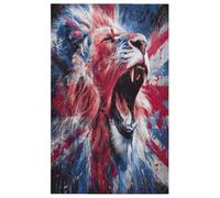 Fabpuro Strofinacci da cucina 45 x 72 cm, morbidi e assorbenti, in microfibra, ad asciugatura rapida, per bagno, decorazione della casa, leone ruggente americano, confezione da 4