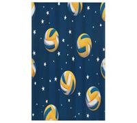 Fabpuro Strofinacci da cucina 45 x 72 cm, morbidi e assorbenti, in microfibra, ad asciugatura rapida, per bagno, decorazione per la casa, pallavolo, stelle, sport, blu scuro, confezione da 6
