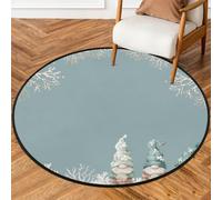 Fabpuro Tappeto rotondo da 92 cm, per soggiorno, camera da letto, asilo, lavabile, antiscivolo, per decorare la casa, oceano, mare, vita, corallo, gnomi e stelle marine