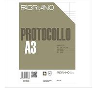 Fabriano 02210566 Fogli Protocollo Standard, Rigato a 31, 2 Margini, 66 G/MQ, Confezione 200