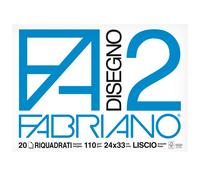 Blocco F2 - 24x33cm - 20 fogli - 110gr - liscio - squadrato - 4 angoli - Fabriano