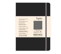 FABRIANO - 19714804 - Taccuino Ispira - con elastico - copertina rigida - A5 - 96 fogli - righe - nero - Fabriano - 94750 - Conf. da 1 Pz.