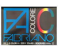 Album da disegno colorato monoruvido Fabriano Colore - 462784 Album colorato monoruvido da disegno 33 X 48 cm con 25 fogli da 220 g/mq di colori assortiti in confezione da 1 Pz.