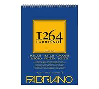 Fabriano Honsell 19100637-Blocco Schizzi 1264 con Spirale a Testa, 90 g/mq, DIN A4, Fogli Disegno in Bianco Avorio, Senza acidi, Grana Leggera, per Tutte Le Tecniche a Secco, Carta, 120 unità