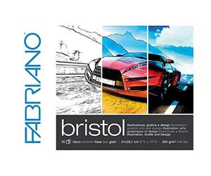 Fabriano Blocco Bristol 21x29,7 Cm 250 Gr 20 Fogli Liscio