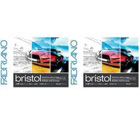 Fabriano Blocco Bristol 21x29,7 Cm 250 Gr 20 Fogli Liscio (Confezione da 2)