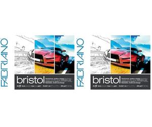 Fabriano Blocco Bristol 21x29,7 Cm 250 Gr 20 Fogli Liscio (Confezione da 2)