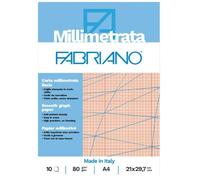 Fabriano Blocco Millimetrato A4 21x29,7 cm 10 fg. 80gr/mq