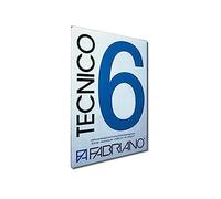 Fabriano Blocco Tecnico 6 21x29,7 Cm Fogli Ruvidi 220 Gr 20 Fogli - Blocco Collato Su 1 Lato