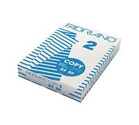 Carta A4 Fabriano Copy 2 - 789098 Carta per fotocopie di colore bianco da 80 g/mq con spessore 103 µm e punto di bianco cie 153 senza fori in 5 risme da 500 fogli