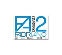FABRIANO - Album da disegno f2 collato 1 lato 110 g/m² 33x48 cm 12 ff. Lisci 06200534 - Confezione risparmio da 2 PZ