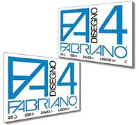 Fabriano F4 Liscio Album da Disegno, 24 x 33 cm, Set da 2 Blocchi