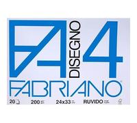 Fabriano F4 Ruvido Album da Disegno, 24 x 33 cm, Set da 2 Blocchi