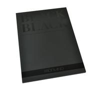 Fabriano Honsell 19100390 - Black Block, carta nera con superficie opaca non rivestita, 300 g/m², DIN A4, 20 fogli, ideale per pastelli, matite colorate e pennarelli
