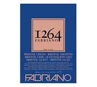Fabriano Honsell 19100654-Blocco Bristol 1264, 4 incollati, 200 g/mq, DIN A4, Fogli Bianca, Extra Liscia, Senza acidi, Ideali per Tutte Secco e Tecniche nasali Leggere, Carta, 50 unità