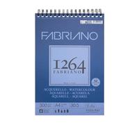 Fabriano Honsell Watercolour 19100649 - Blocco da disegno a spirale 1264, 300 g/m², formato DIN A4, 30 fogli, carta satinata bianca naturale, con acido grana media, per tutte le tecniche di
