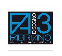 Fabriano Set da 10 Disegno 3-24x33 cm - Nero - 125 g/mq - 10 Fogli - 04001017