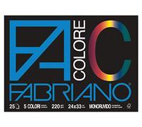 Fabriano Set da 5 65251524 Colore, 24X33 cm, 220 G/mq, 25 Fogli, Multicolore