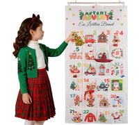 Fabric Advent Calendar 2025, Calendario dell'Avvento Natalizio Countdown da Parete da Riempire, Sacchetti di Stoffa Ricamati di Alta Qualità con 24 Tasche Riutilizzabili Decorazione Natalizia da